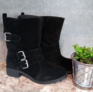 JustFab Black Suede Boots